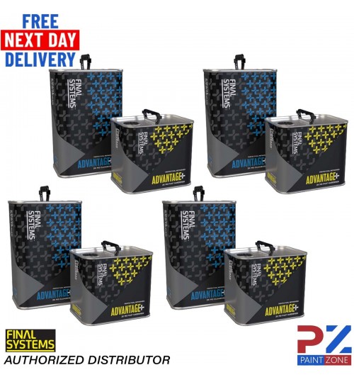 4X FINAL SYSTEMS ADVANTAGE+ 2K MS CLEAR COAT LACQUER KIT 7.5L - MS FAST HARDENER